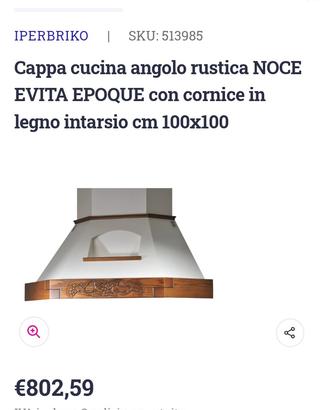 cappa angolare modello rustico 