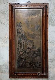 Antico quadretto in ottone Fontana di Trevi