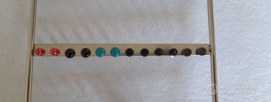 Orecchini a vite 6coppie neri-rossi,-verdeazzurro