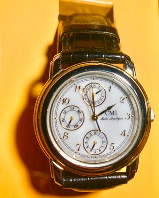 Orologio crono carica solare placato oro