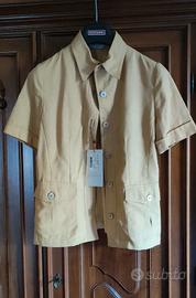 camicia donna, mezza manica, color sabbia