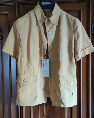 camicia donna, mezza manica, color sabbia
