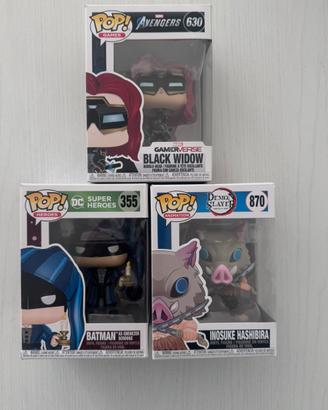 Lotto 3 funko pop batman scrooge inosuke widow