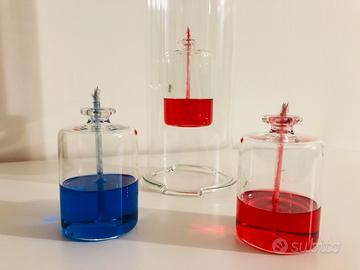 Set candele in vetro con cera liquida colorata