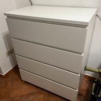 Cassettiera MALM ikea 4 cassetti bianco