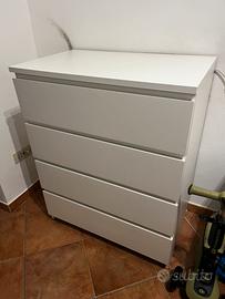 Cassettiera MALM ikea 4 cassetti bianco