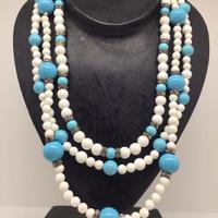 Collana Agata e Turchesi in Argento