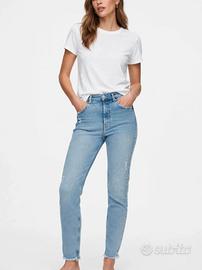 Jeans Zara Slim Vita Alta Azzurro Chiaro  