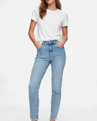 Jeans Zara Slim Vita Alta Azzurro Chiaro  