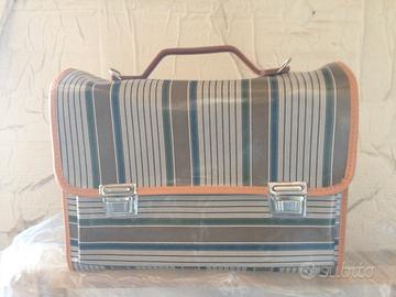 cartella scuola senza cinte vintage nuova 