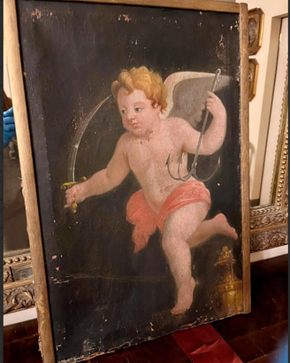 RAROdipintoOLIOtelaCHERUBINO/PUTTOanticoXVIIIsecol