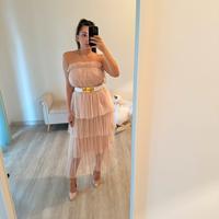 Vestito in tulle rosa cipri