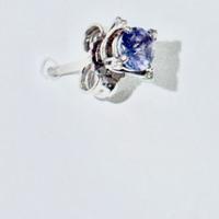 Orecchino Oro Bianco & Tanzanite