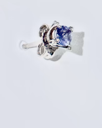 Orecchino Oro Bianco & Tanzanite