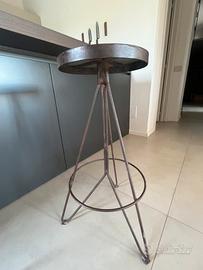 Coppia sgabelli alti in ferro battuto - Vintage