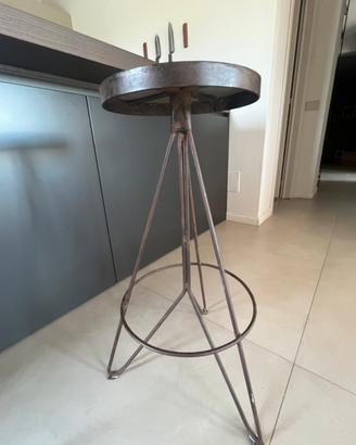 Coppia sgabelli alti in ferro battuto - Vintage