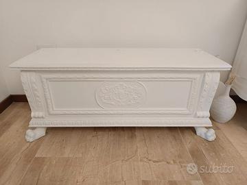 Cassapanca vintage epoca bianca shabby chic