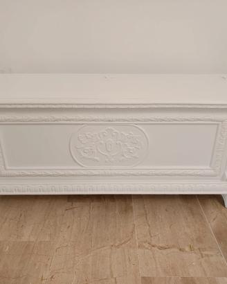 Cassapanca vintage epoca bianca shabby chic