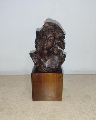 Busto di Psiche in Terracotta - Scultura Liberty