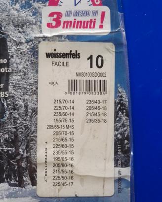 Catene auto  adatte a varie misure pneumatici