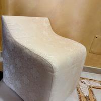 Pouf Poltroncina - Tessuto Damascato Beige