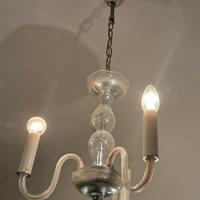 Lampadario autentico vintage in vetro