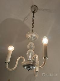 Lampadario autentico vintage in vetro
