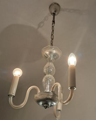 Lampadario autentico vintage in vetro