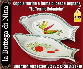 Coppia terrine a forma di pesce Tognana