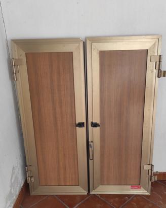 Finestra Bronzo 2 Ante Vetro Doppi Sportelli Scuri