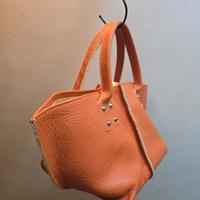 Borsa in pelle arancione Claudio Orciani 