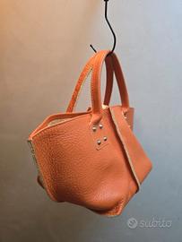 Borsa in pelle arancione Claudio Orciani 