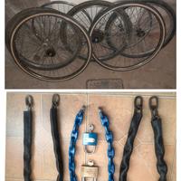 Cerchi Ruote 26 28 Bicicletta Più Catene Antifurto