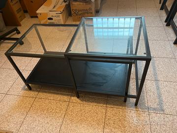 Tavolini vetro e ferro battuto