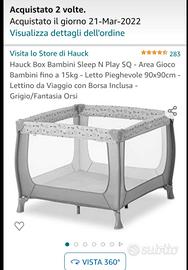 lettino da campeggio/box più lettino