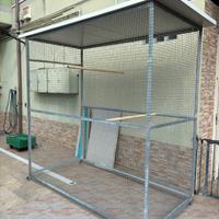 gabbia voliera 2x1 metro zincata con ruote 