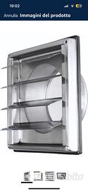 Griglia ventilazione inox DN150 con rete e lamelle