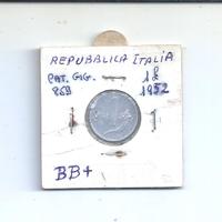 - moneta repubblica Italia 1 Lira 1952-cornucopia
