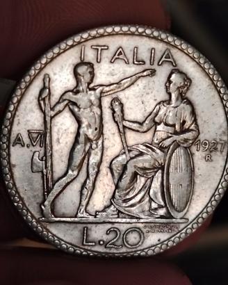 Regno d'Italia moneta argento Littore 1927