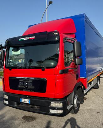 Man 12.250 cassone centinato + sponda euro 5