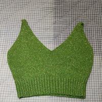 Top donna verde glitterato