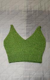 Top donna verde glitterato