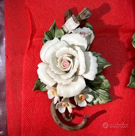 Set 11pz Ramo di Rose Via Veneto Capodimonte Style