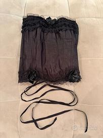 Corsetto nero con fiocchi e lacci