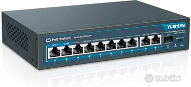 Switch PoE+ 8 porte Gigabit 120W con 2 uplink e SF