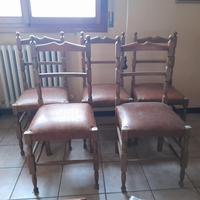 sedie di legno con seduta in pelle, prezzo cadauno