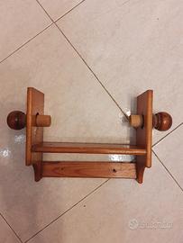 porta scottex in legno con mensola da appendere 