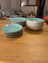 Servizio piatti color turchese – Stile rustico