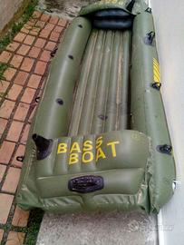 Canoa "BASS BOAT" gonfiabile verde militare