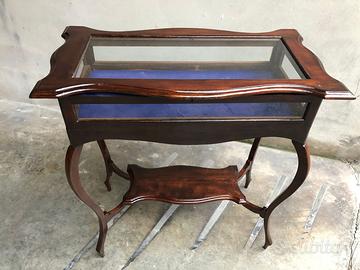 Antica vetrina britannica in vetro, XIX secolo